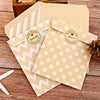 2sets Wave Dot Packaging Kraft Paper Bag Stickers DIY Baking Packaging Gift Bags(G4-41+Merci Sticker)