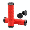 MEROCA Mountain Bike Anti-slip Shock Absorber Riding Grip Cover, Style: Bilateral Lock Skull ME23 Red