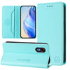For Samsung Galaxy XCover 5 RC01 Dual-Folded Magnetic Suction RFID Leather Phone Case(Mint Green)