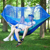Portable Outdoor Camping Full-automatic Nylon Parachute Hammock with Mosquito Nets, Size : 250 x 120cm (Pink Blue)