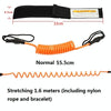 Surf Bodyboard Safety Hand Rope TPU Surfboard Paddle Towing Rope, The Length After Stretching: 1.6m(Black)