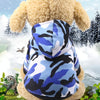 Camouflage Dog Hoodie, Small - Blue, Cotton Coat Jacket