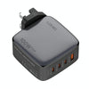 LDNIO Q408 100W GaN USB+3 USB-C / Type-C Interface Charger with 1m 100W USB-C / Type-C to USB-C / Type-C Data Cable, Plug Type:UK Plug(Black)