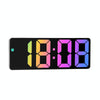 Colorful Fonts LED Electronic Alarm Clock Large Screen Clock(0725 Black Shell Black Surface D)