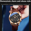 OLEVS 2876 Men Multifunctional Sports Chronograph Quartz Watch(Black + Rose Gold)