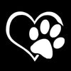 20 PCS Car Sticker Reflective Love Footprints Car Sticker Dog Footprints(Silver)