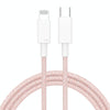 27W PD USB-C / Type-C to 8 Pin Fast Charging Braided Data Cable, Cable Length: 1m(Pink)