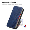 For  ASUS Zenfone 10 Cubic Grid Pressed Magnetic Leather Phone Case(Blue)