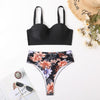 Woman Sexy High Waist Two Piece Bikini Swimsuit, Size:XL(As Show)