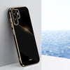 For Samsung Galaxy S25 Ultra 5G XINLI Straight 6D Plating Gold Edge TPU Phone Case(Black)