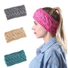 2 PCS Twist Hair Accessories Hair Band Knitted Wool Thickened Warm Headgear(Jujube Red)