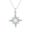BSN300 Sterling Silver S925 Star Sun Plated Platinum Opal Necklace