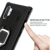 For Galaxy Note 10+ Carbon Fiber Protective Case with 360 Degree Rotating Ring Holder(Black)