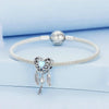 BSC749 Sterling Silver S925 Heart Zircon Dreamcatcher Bracelet Beads