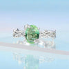 BSR466 925 Sterling Silver Plated Spinel Green Vine Ring, Size: NO.7