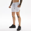 Mens Quick Dry Athletic Shorts Single Layer 5 / 10 Pants With Towel Hanging, Size: XXL(White)