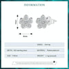 BSE855 Sterling Silver S925 White Gold Plated Full-set Zircon Flower Stud Earrings