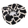 2 PCS Velvet Leopard Hair Ring Gold Velvet Headband Flannel Hair Band Hairball Hair Pocket Flower( Black and White Geometry)