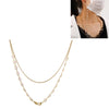 Mask Anti-Lost Hanging Chain Round Handmade Pearl Multi-Purpose Sweater Chain Glasses Chain(Gold)