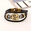 2 PCS Couple Lovers Jewelry Leather Braided Constellation Detail Hand Chain Bracelet, Size: 21*1.2cm
