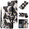 For Samsung Galaxy S25 Ultra 5G Marble Bronzing Stitching Leather Phone Case(Black)