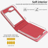 For Samsung Galaxy Z Flip6 VIETAO Metal Ring Card Slot PU Phone Case(Red Pink)