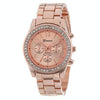 Women Alloy Diamond Stainless Steel Belt Watch(Rose Gold with Diamond)