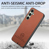 For Samsung Galaxy S24 FE 5G Twill Fabric Leather Skin Back Phone Case(Brown)