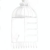 Birdcage Shape Ear Stud Earrings Bracelet Pendant Necklace Jewelry Display Storage Rack(White)