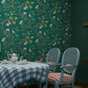0.53x5m 3D StereoRetro Self-Adhesive Non-Woven Wallpaper Pastoral Flower Bedroom Living Room TV Background Wall Sticker(1219 Dark Green)