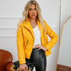 Women Short Leather Jacket Slim Jacket Motorcycle Suit, Size: S(Black)