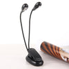 2 Arm LED Book Light, Dual Arms Clip On LED Light For Reading Camping Hiking(Black)