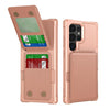 For Samsung Galaxy S25 Ultra 5G Vertical Flip Card Bag Holder Leather Phone Case(Rose Gold)
