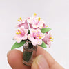 1:12 mini Doll House Dollhouse Furniture Pocket Decoration Arrange Flowers Lily(Pink)