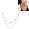 Mask Anti-Lost Hanging Chain Round Handmade Pearl Multi-Purpose Sweater Chain Glasses Chain(Silver)
