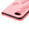For  iPhone 8 & 7   Pressed Flowers Butterfly Pattern Horizontal Flip Leather Case with Holder & Card Slots & Wallet(Pink)