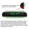 Solar Night Light Car Clock Automotive Electronic Clock Temperature Time+Date+Week+Temperature(Warm Light)
