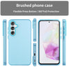 For Samsung Galaxy A35 5G Frosted Translucent TPU Hybrid PC Full Coverage Phone Case(Blue)