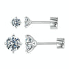 MSE062 S925 Sterling Silver Plated With Platinum Four-Claw Shining Moissanite Earrings, Size: M