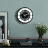 Home Decoration Round Creative Wall Clock Living Room Bedroom Transparent Acrylic Retro Clock(Black)