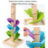 Rainbow Fallen Leaves Rollerball Tree Game Color Cognition Early Learning Fun Assembly Wooden Toy
