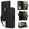 For Samsung Galaxy S23+ 5G Nine-card Slots Zipper Wallet Bag Leather Phone Case(Black)