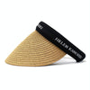 Straw Empty Top Peaked Cap For Ladies, Size: M (56-58cm)(Khaki+Black)