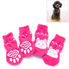 Pink Rabbit Anti-Slip Dog Socks (4 Pack, M)