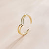 S925 Sterling Silver Simple Hollow Lines Women Open Ring