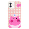 For iPhone 11 Skin Feeling Jelly TPU Hybrid PC Phone Case(Pink Cat White)