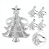 10pcs /Bag Christmas Tree Napkin Rings Metal Napkin Buckles Hotel Dinner Table Decoration(Silver)