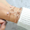 4 PCS/Set Arrow Multilayer Open Adjustable Round Crystal Bracelet Set for Women(gold)