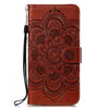 For Xiaomi Redmi K70 Sun Mandala Embossing Pattern Phone Leather Case(Brown)