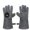 Outdoor Camp BBQ Gloves High Temperature Resistant Insulation Gloves(Gray)